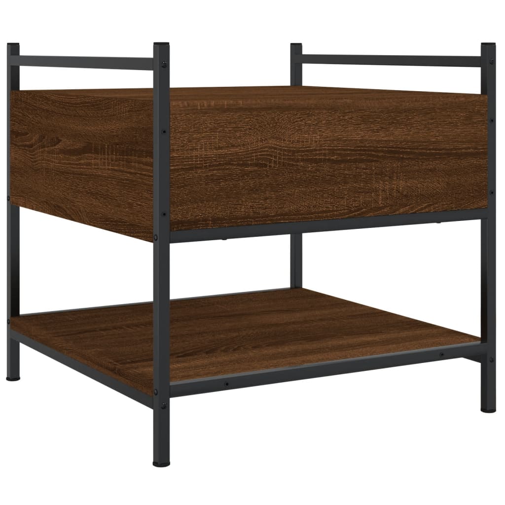 Τραπεζάκι Σαλονιού Καφέ Δρυς 50x50x50εκ. από Επεξεργασμ. Ξύλο