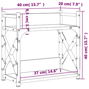 Βάση Εκτυπωτή 2 Επιπέδων Γκρι Sonoma 40x20x40 εκ Επεξ. Ξύλο - Pakobazaar