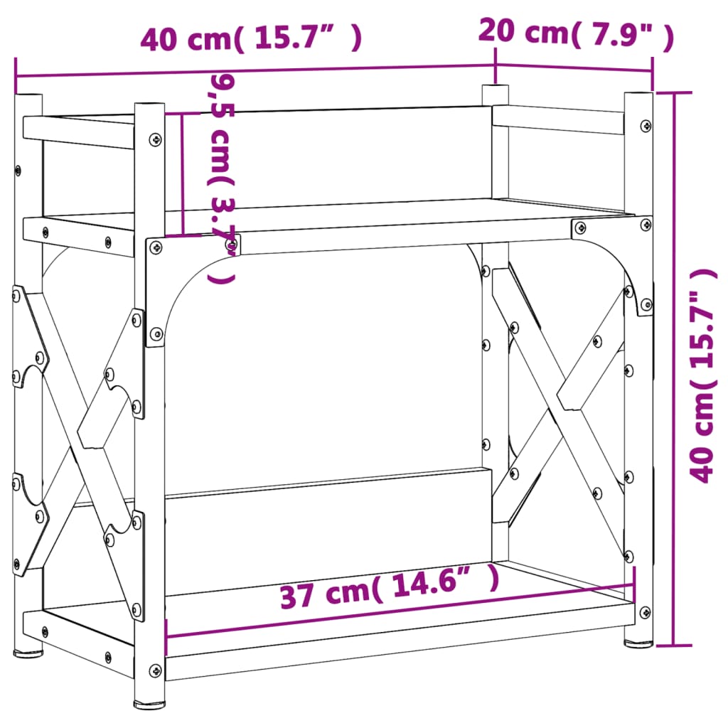 Βάση Εκτυπωτή 2 Επιπέδων Καφέ Δρυς 40x20x40 εκ Επεξ. Ξύλο - Pakobazaar