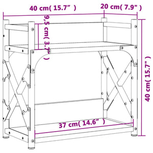 Βάση Εκτυπωτή 2 Επιπέδων Καφέ Δρυς 40x20x40 εκ Επεξ. Ξύλο - Pakobazaar