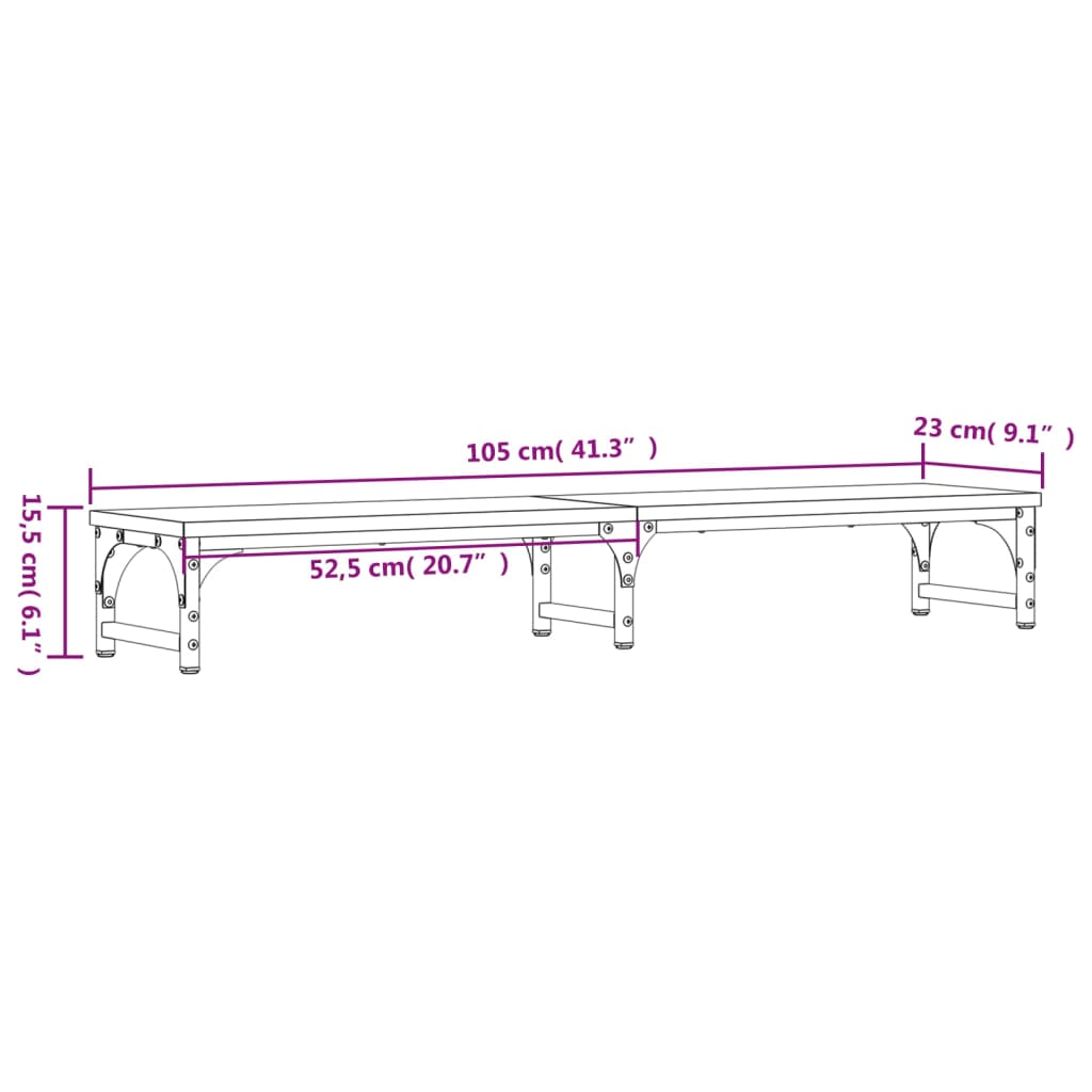 Βάση Οθόνης Sonoma Δρυς 105x23x15,5 εκ. από Επεξεργασμένο Ξύλο - Pakobazaar
