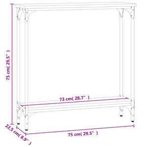 Τραπέζι Κονσόλα Γκρι Sonoma 75x22,5x75 εκ. Επεξεργασμένο Ξύλο - Pakobazaar