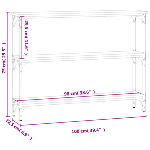 Τραπέζι Κονσόλα Sonoma Δρυς 100x22,5x75 εκ. Επεξεργασμένο Ξύλο - Pakobazaar