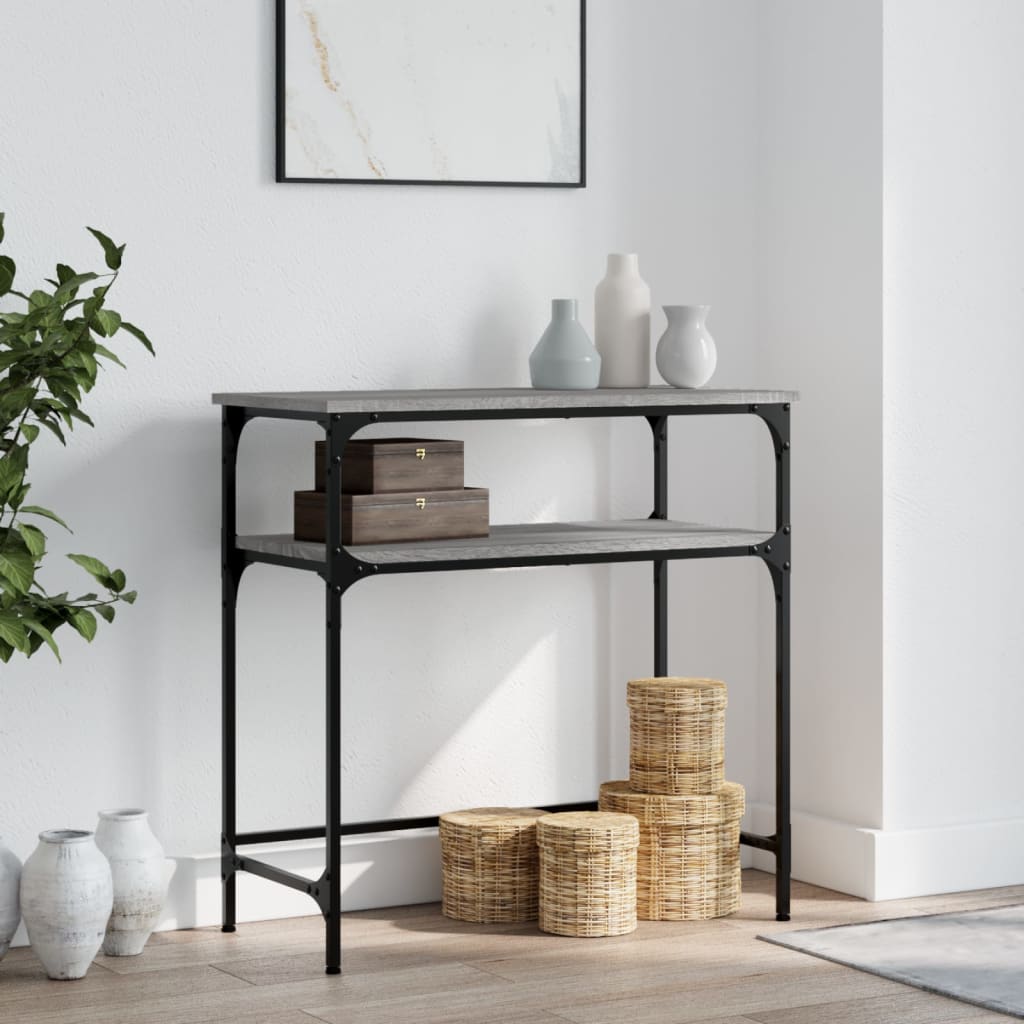 Τραπέζι Κονσόλα Γκρι Sonoma 75x35,5x75 εκ. Επεξεργασμένο Ξύλο - Pakobazaar