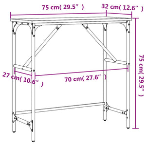 Τραπέζι Κονσόλα Καπνιστή Δρυς 75x32x75 εκ. Επεξεργ. Ξύλο - Pakobazaar