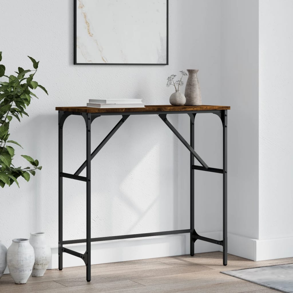 Τραπέζι Κονσόλα Καπνιστή Δρυς 75x32x75 εκ. Επεξεργ. Ξύλο - Pakobazaar