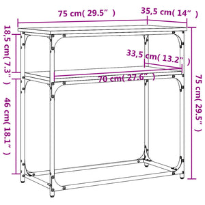 Τραπέζι Κονσόλα Καπνιστή Δρυς 75x35,5x75 εκ. Επεξεργ. Ξύλο