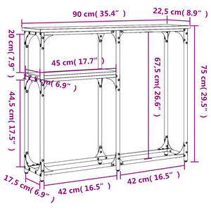 Τραπέζι Κονσόλα Γκρι Sonoma 90x22,5x75 εκ. Επεξεργασμένο Ξύλο