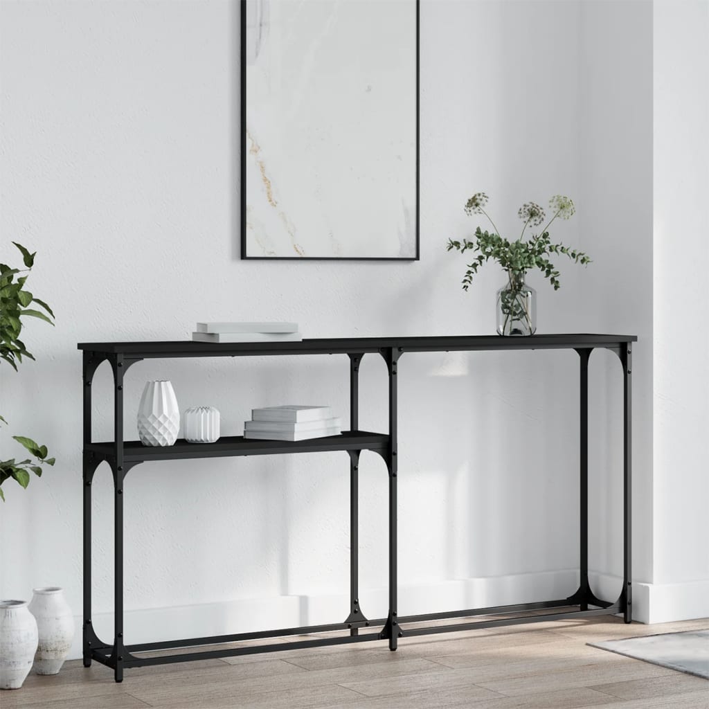 Τραπέζι Κονσόλα Μαύρο 145 x 22,5 x 75 εκ. από Επεξεργ. Ξύλο - Pakobazaar