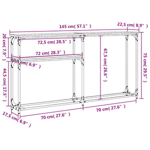 Τραπέζι Κονσόλα Sonoma Δρυς 145x22,5x75 εκ. Επεξεργασμένο Ξύλο - Pakobazaar