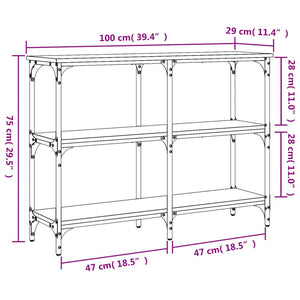 Τραπέζι Κονσόλα Γκρι Sonoma 100x29x75 εκ. Επεξεργασμένο Ξύλο