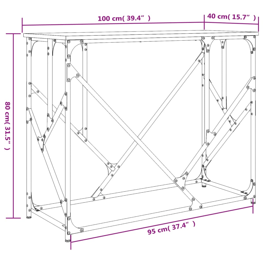 Τραπέζι Κονσόλα Sonoma Δρυς 100x40x80 εκ. Επεξεργασμένο Ξύλο