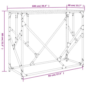 Τραπέζι Κονσόλα Καφέ Δρυς 100x40x80 εκ. Επεξεργασμένο Ξύλο