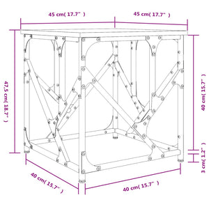 Τραπεζάκι Σαλονιού Καπνιστή Δρυς 45x45x47,5 εκ. Επεξεργ. Ξύλο