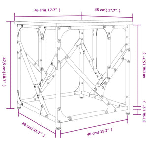 Τραπεζάκι Σαλονιού Γκρι Sonoma 45x45x47,5 εκ. Επεξεργασμ. Ξύλο