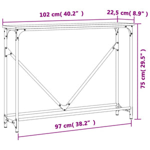 Τραπέζι Κονσόλα Γκρι Sonoma 102 x 22,5 x 75 εκ. Επεξεργ. Ξύλο