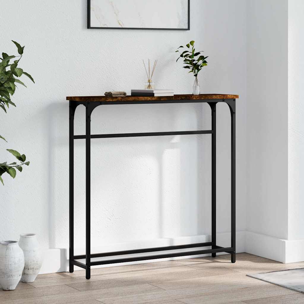 Τραπέζι Κονσόλα Καπνιστή Δρυς 75x19,5x75 εκ. Επεξεργασμένο Ξύλο - Pakobazaar