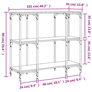 Τραπέζι Κονσόλα Γκρι Sonoma 102x35x90 εκ. Επεξεργασμένο Ξύλο