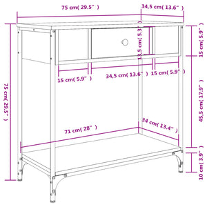 Τραπέζι Κονσόλα Καπνιστή Δρυς 75x34,5x75 εκ. Επεξεργ. Ξύλο - Pakobazaar