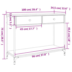 Τραπέζι Κονσόλα Sonoma Δρυς 100x34,5x75 εκ. Επεξεργασμένο Ξύλο - Pakobazaar