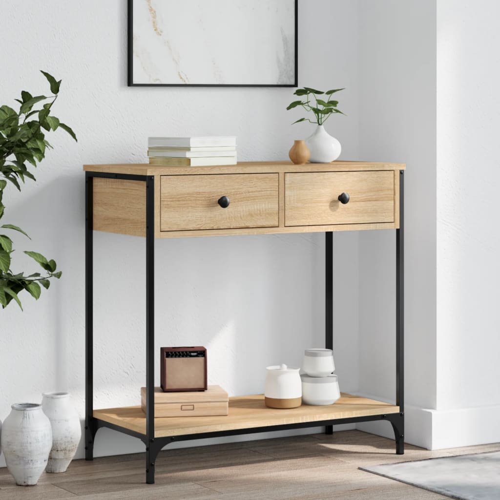 Τραπέζι Κονσόλα Sonoma Δρυς 75x34,5x75 εκ. Επεξεργασμένο Ξύλο - Pakobazaar