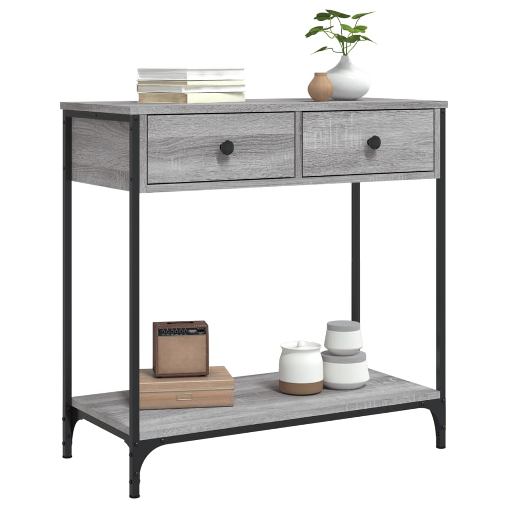 Τραπέζι Κονσόλα Γκρι Sonoma 75x34,5x75 εκ. Επεξεργασμένο Ξύλο