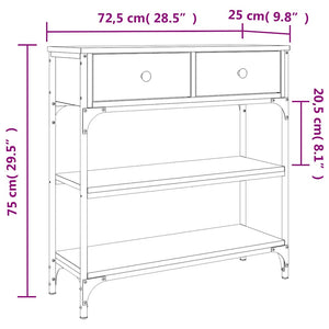 Τραπέζι Κονσόλα Καπνιστή Δρυς 72,5x25x75 εκ. Επεξεργ. Ξύλο - Pakobazaar