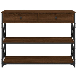 Τραπέζι Κονσόλα Καφέ Δρυς 100x28x75 εκ. Επεξεργασμένο Ξύλο