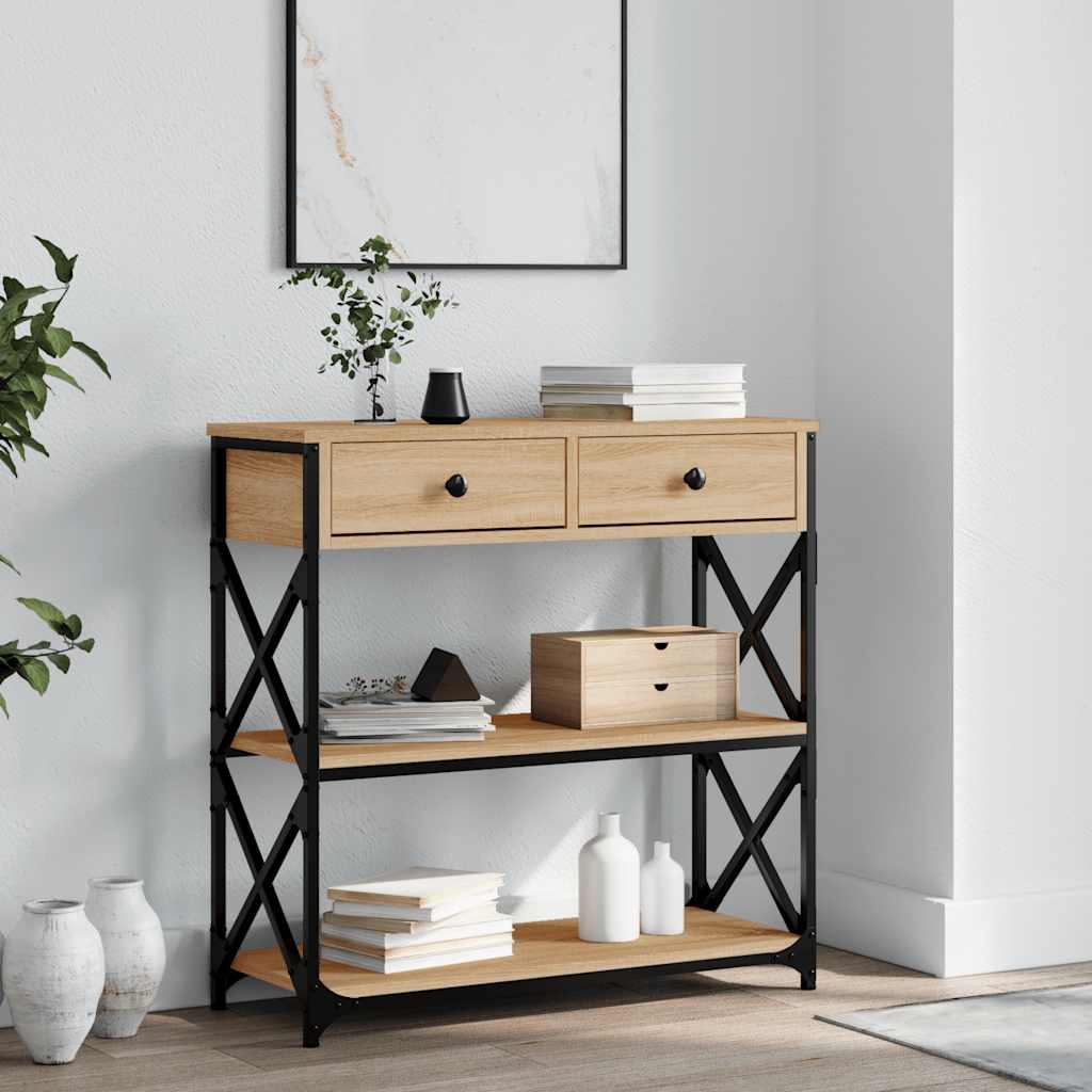Τραπέζι Κονσόλα Sonoma Δρυς 75 x 28 x 75 εκ. Επεξεργασμένο Ξύλο - Pakobazaar