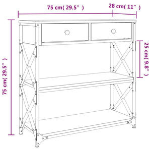 Τραπέζι Κονσόλα Καπνιστή Δρυς 75x28x75 εκ. Επεξεργ. Ξύλο - Pakobazaar
