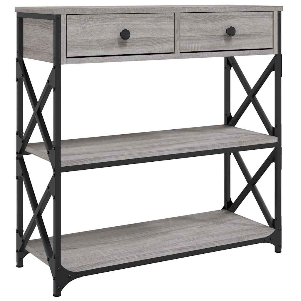 Τραπέζι Κονσόλα Γκρι Sonoma 75x28x75 εκ. Επεξεργασμένο Ξύλο - Pakobazaar