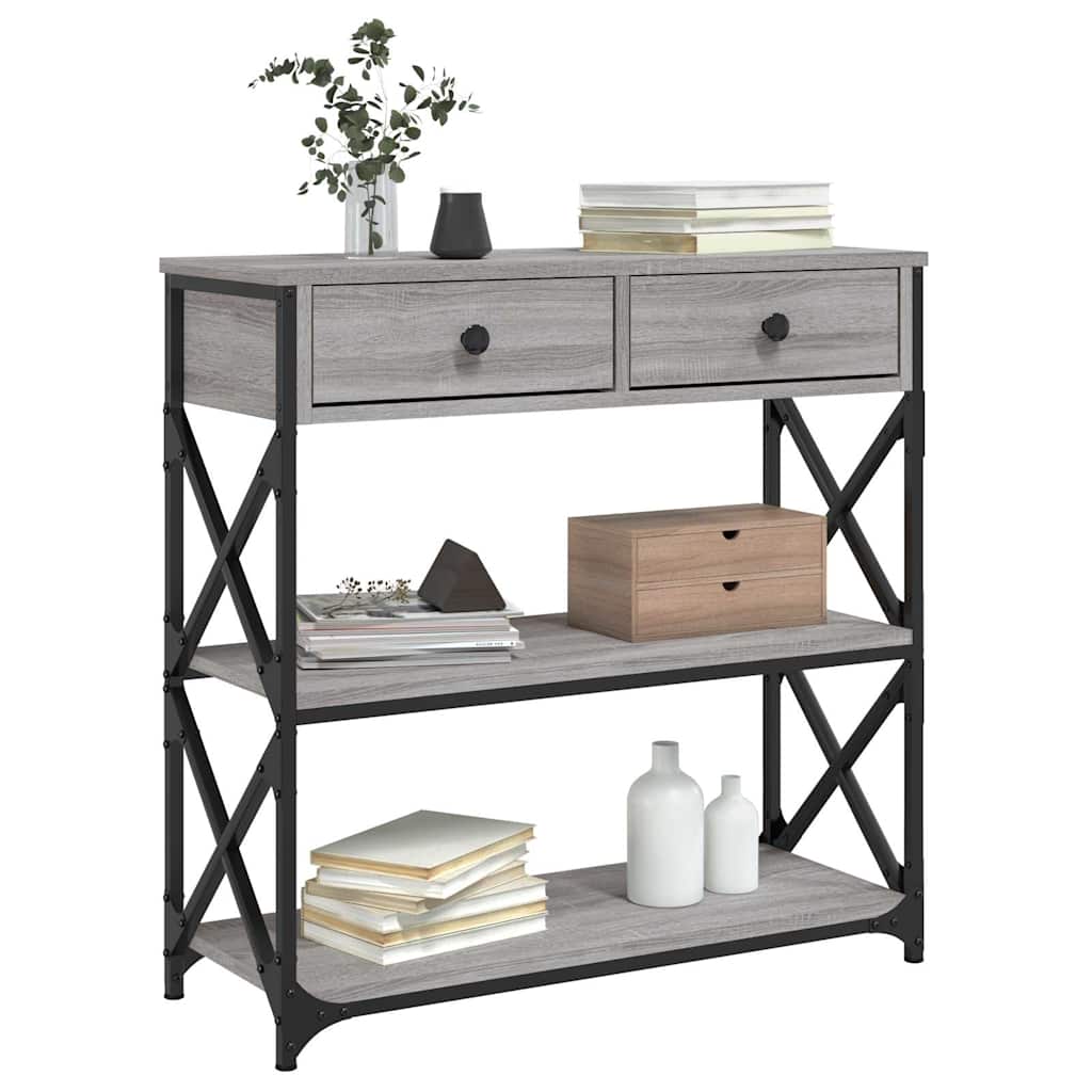 Τραπέζι Κονσόλα Γκρι Sonoma 75x28x75 εκ. Επεξεργασμένο Ξύλο - Pakobazaar