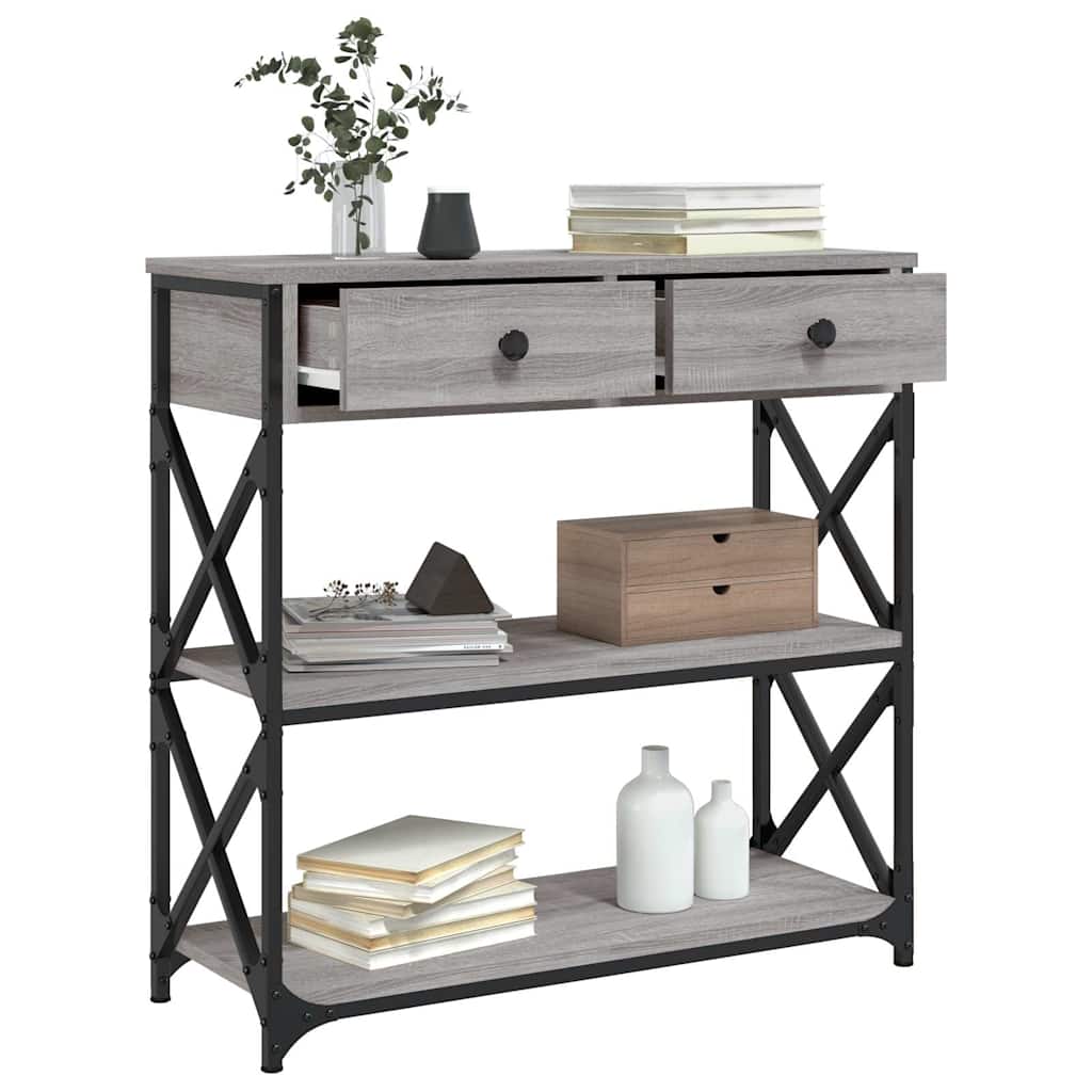 Τραπέζι Κονσόλα Γκρι Sonoma 75x28x75 εκ. Επεξεργασμένο Ξύλο - Pakobazaar