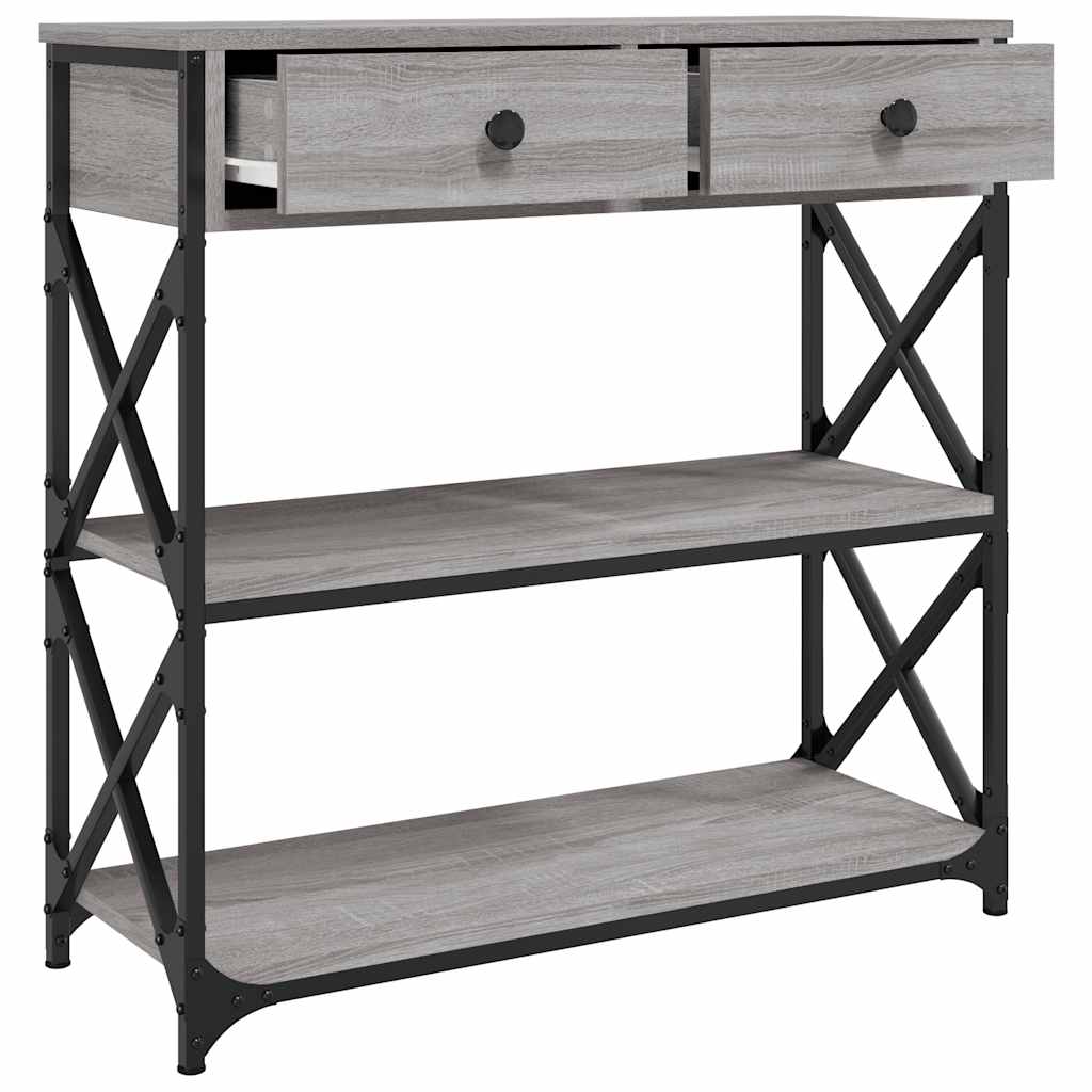 Τραπέζι Κονσόλα Γκρι Sonoma 75x28x75 εκ. Επεξεργασμένο Ξύλο - Pakobazaar
