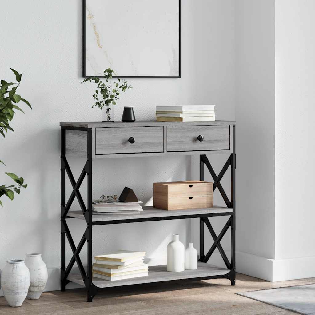 Τραπέζι Κονσόλα Γκρι Sonoma 75x28x75 εκ. Επεξεργασμένο Ξύλο - Pakobazaar