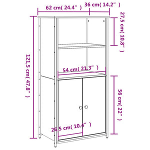 Ντουλάπι Γκρι Sonoma 62x36x121,5 εκ. από Επεξεργασμένο Ξύλο - Pakobazaar