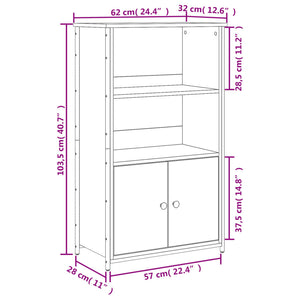 Ντουλάπι Γκρι Sonoma 62 x 32 x 103,5 εκ. από Επεξεργασμένο Ξύλο