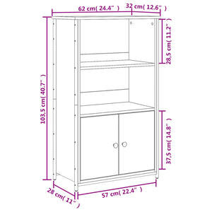 Ντουλάπι Καφέ Δρυς 62 x 32 x 103,5 εκ. από Επεξεργασμένο Ξύλο