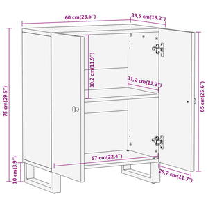 Βοηθητικό Έπιπλο Καφέ/Μαύρο 60x33,5x75 εκ. Μασίφ Ξύλο Μάνγκο - Pakobazaar