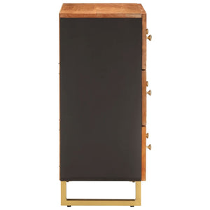 Βοηθητικό Έπιπλο Καφέ/Μαύρο 60x33,5x75 εκ. Μασίφ Ξύλο Μάνγκο - Pakobazaar