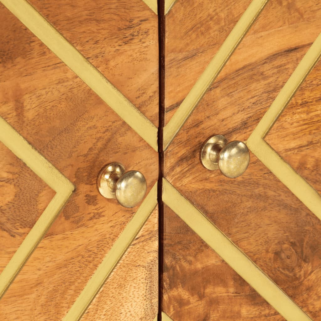 Τραπεζάκι Σαλονιού Καφέ/Μαύρο 80x50x40εκ. από Μασίφ Ξύλο Μάνγκο