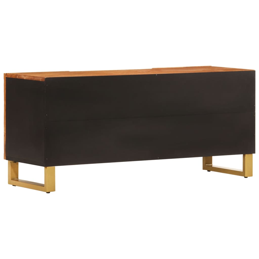 Έπιπλο Τηλεόρασης Καφέ/Μαύρο 105x33,5x46 εκ. Μασίφ Ξύλο Μάνγκο - Pakobazaar