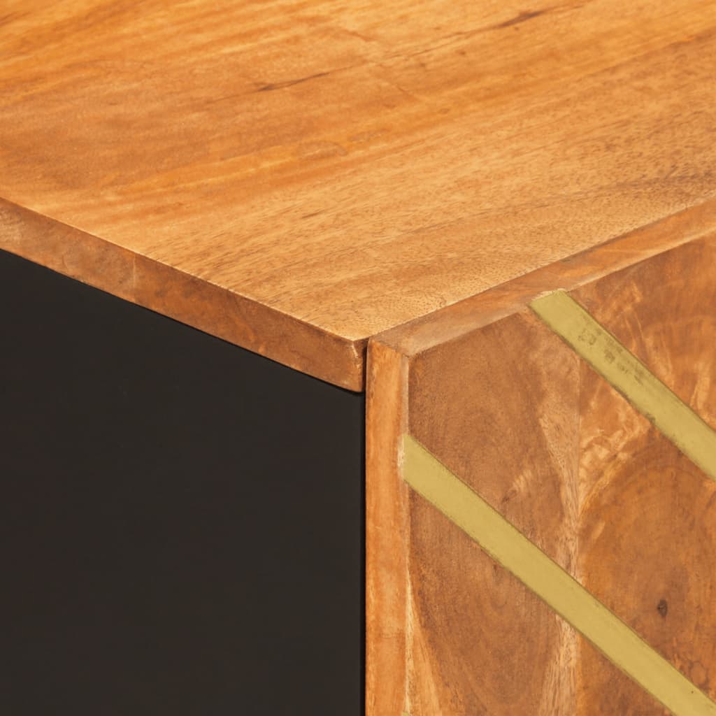 Έπιπλο Τηλεόρασης Καφέ/Μαύρο 105x33,5x46 εκ. Μασίφ Ξύλο Μάνγκο - Pakobazaar