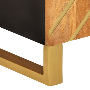 Έπιπλο Τηλεόρασης Καφέ/Μαύρο 105x33,5x46 εκ. Μασίφ Ξύλο Μάνγκο - Pakobazaar