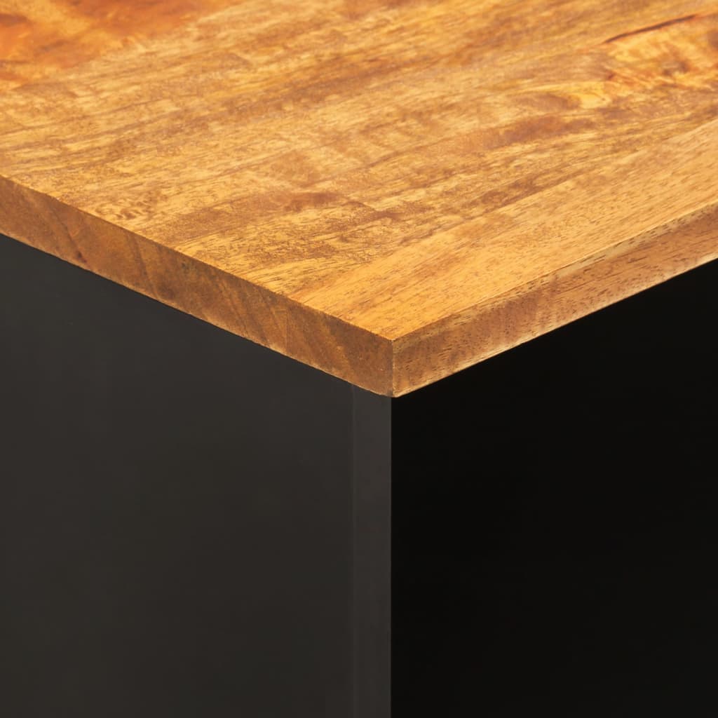 Έπιπλο Τηλεόρασης Καφέ/Μαύρο 100x33,5x46 εκ. Μασίφ Ξύλο Μάνγκο