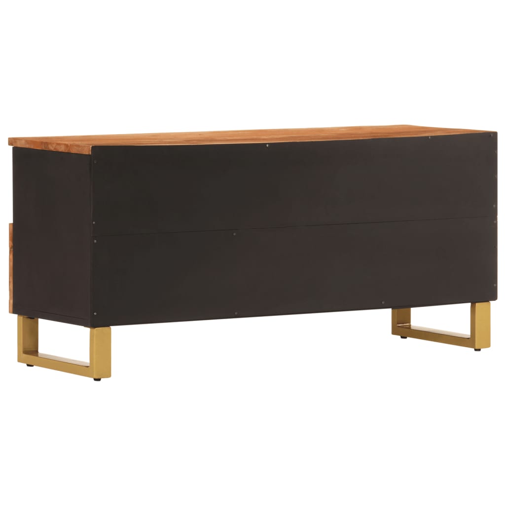 Έπιπλο Τηλεόρασης Καφέ/Μαύρο 100x33,5x46 εκ. Μασίφ Ξύλο Μάνγκο