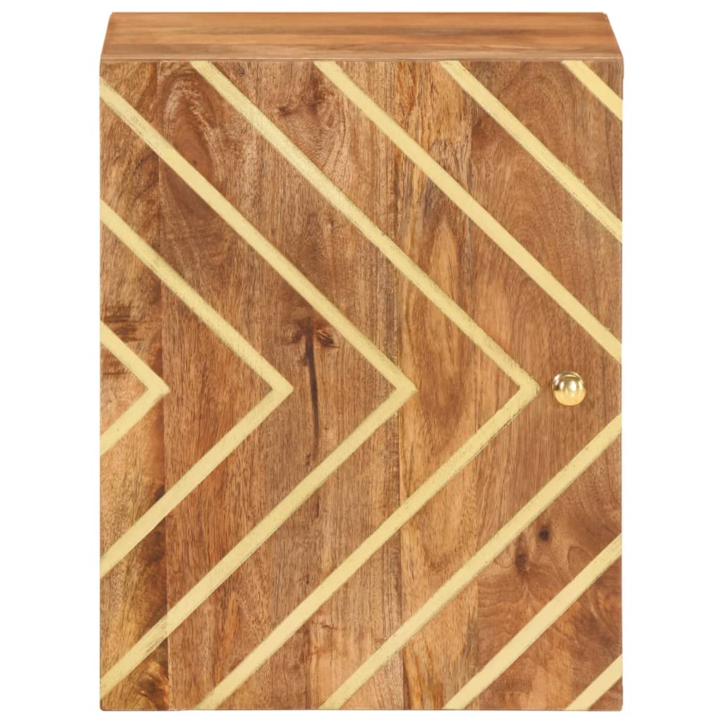 Ντουλάπι Επιτοίχιο Καφέ / Μαύρο από Μασίφ Ξύλο Μάνγκο