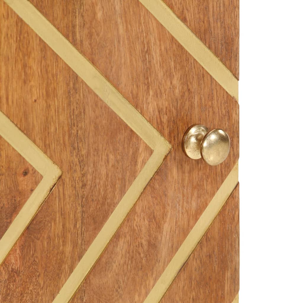 Ντουλάπι Μπάνιου Καφέ/Μαύρο 38x33,5x58 εκ. Μασίφ Ξύλο Μάνγκο