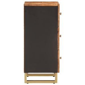 Βοηθητικό Έπιπλο Καφέ/Μαύρο 40x33,5x75 εκ. Μασίφ Ξύλο Μάνγκο
