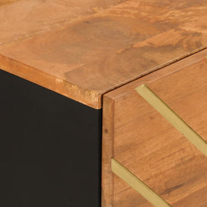 Βοηθητικό Έπιπλο Καφέ/Μαύρο 40x33,5x75 εκ. Μασίφ Ξύλο Μάνγκο